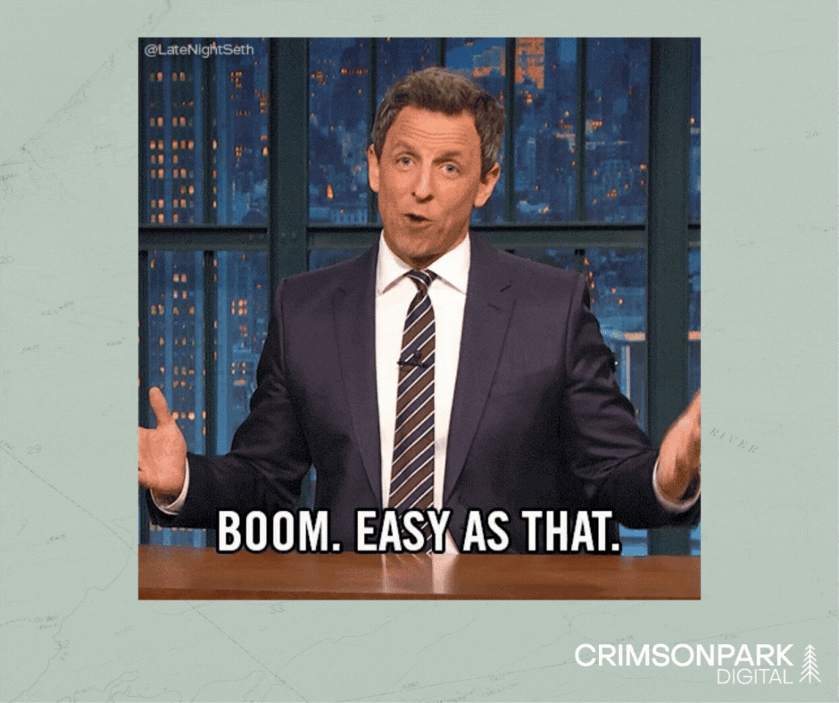 Gif of Seth Meyers saying "Boom. Easy as that."
