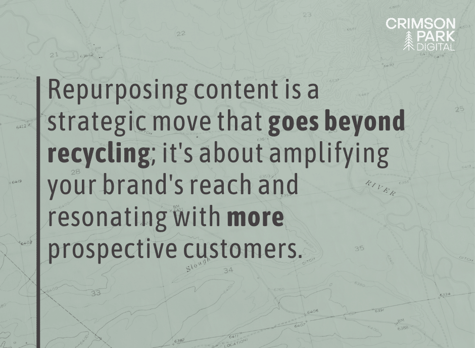 Image shows a quote taken from the article about content repurposing