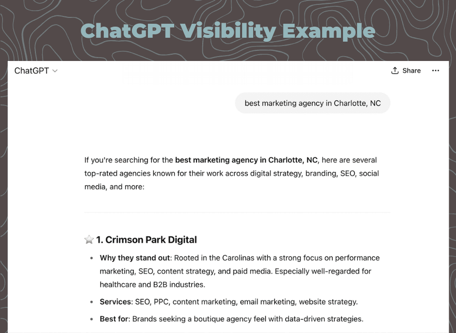 ChatGPT Visibility Example